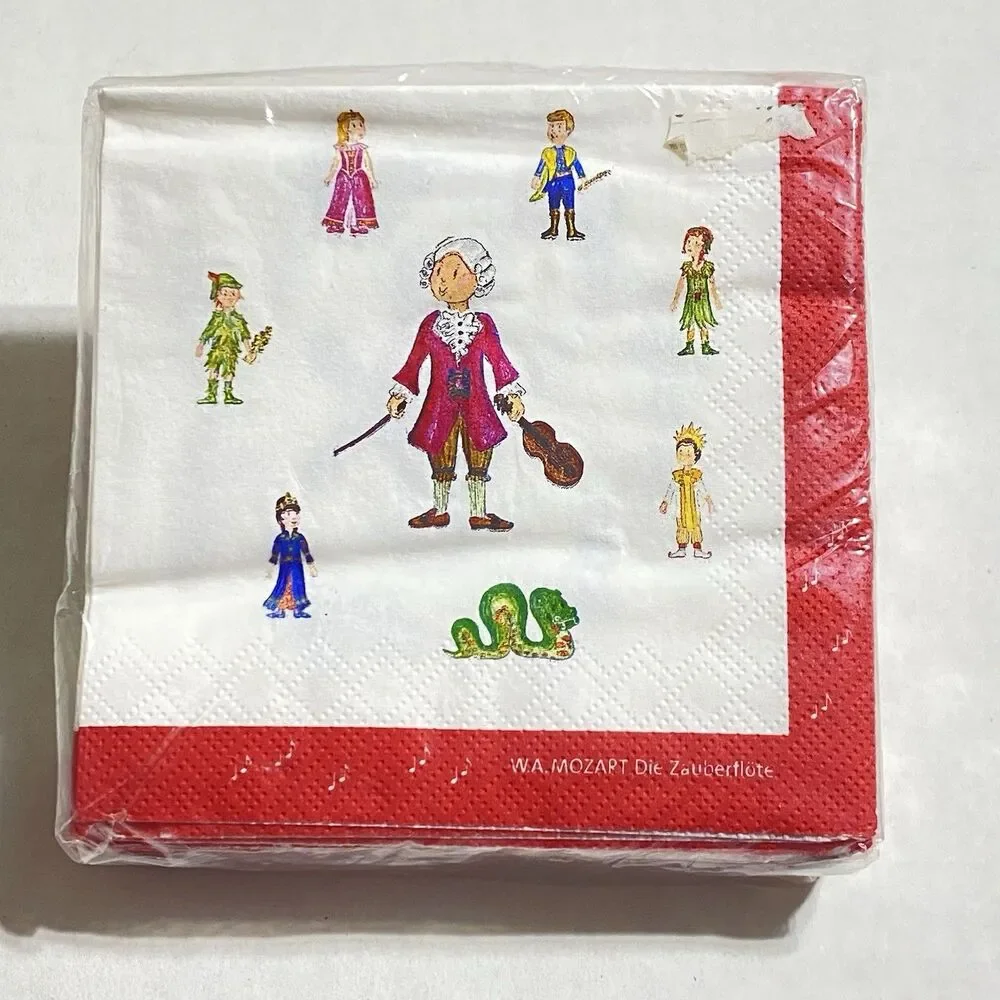 New W.A.MOZART Paper Napkins 20 ct. Cocktail Beverage 5